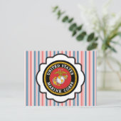 USMC Emblem met rode, witte en blauwe strepen Briefkaart (Staand voorkant)