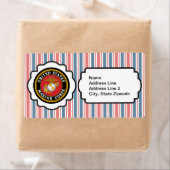 USMC Emblem met rode, witte en blauwe strepen Etiket (Insitu)