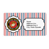 USMC Emblem met rode, witte en blauwe strepen Etiket (Voorkant)