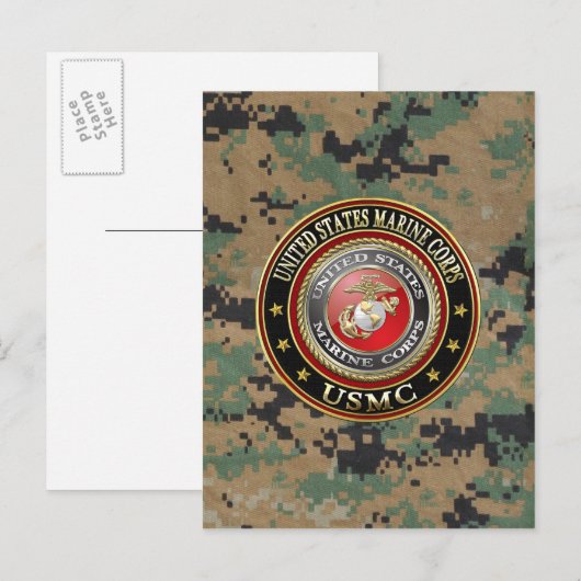 USMC Emblem [Special Edition] [3D] Briefkaart (Voorkant / Achterkant)
