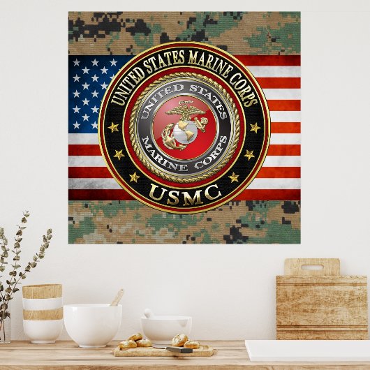 USMC Emblem [Special Edition] [3D] Poster (Keuken)