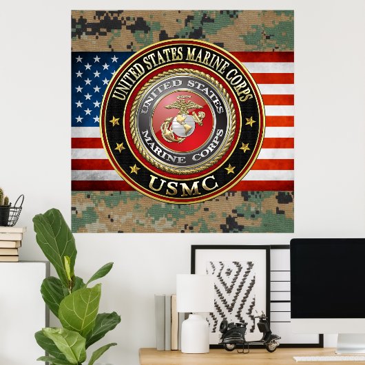 USMC Emblem [Special Edition] [3D] Poster (Thuiskantoor)