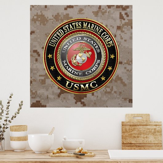 USMC Emblem [Special Edition] [3D] Poster (Keuken)