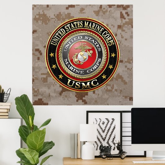 USMC Emblem [Special Edition] [3D] Poster (Thuiskantoor)