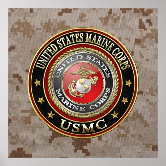 USMC Emblem [Special Edition] [3D] Poster (Voorkant)
