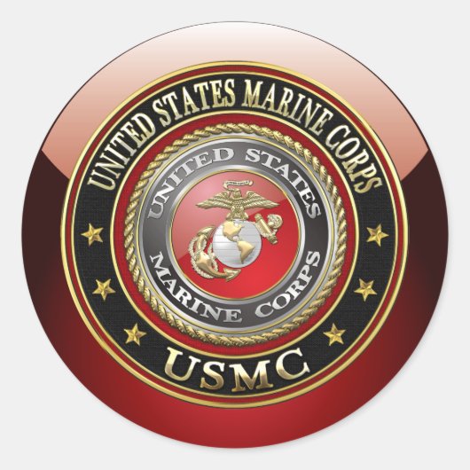 USMC Emblem [Special Edition] [3D] Ronde Sticker (Voorkant)