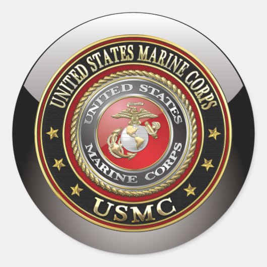 USMC Emblem [Special Edition] [3D] Ronde Sticker (Voorkant)
