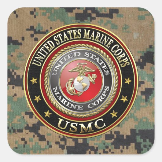 USMC Emblem [Special Edition] [3D] Vierkante Sticker (Voorkant)