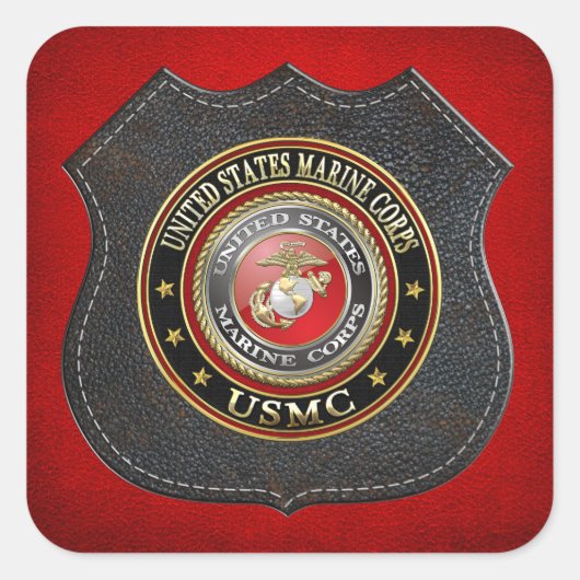 USMC Emblem [Special Edition] [3D] Vierkante Sticker (Voorkant)