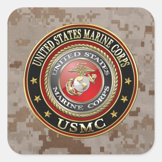 USMC Emblem [Special Edition] [3D] Vierkante Sticker (Voorkant)