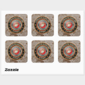 USMC Emblem [Special Edition] [3D] Vierkante Sticker (Vel)