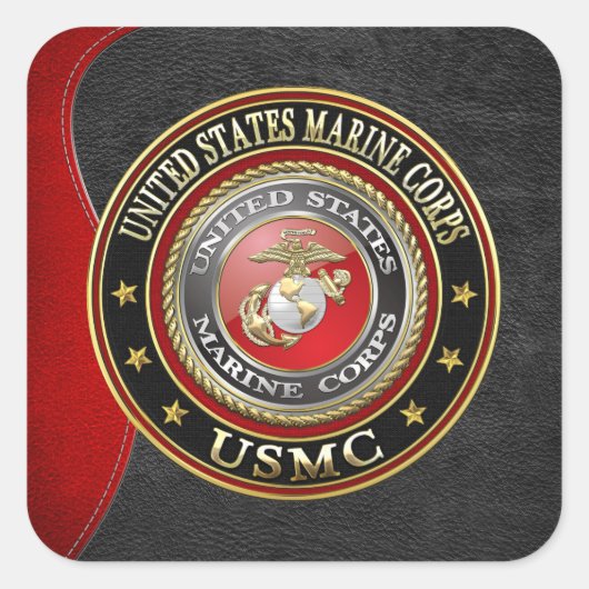 USMC Emblem [Special Edition] [3D] Vierkante Sticker (Voorkant)
