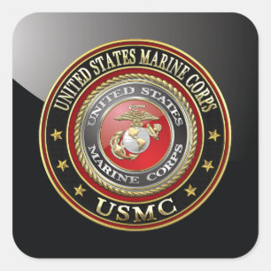 USMC Emblem [Special Edition] [3D] Vierkante Sticker