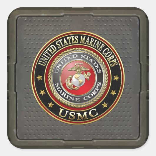 USMC Emblem [Special Edition] [3D] Vierkante Sticker (Voorkant)