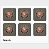 USMC Emblem [Special Edition] [3D] Vierkante Sticker (Vel)