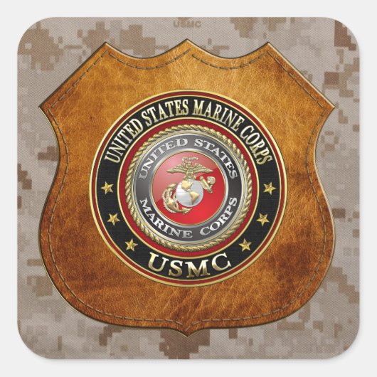 USMC Emblem [Special Edition] [3D] Vierkante Sticker (Voorkant)