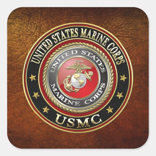 USMC Emblem [Special Edition] [3D] Vierkante Sticker (Voorkant)