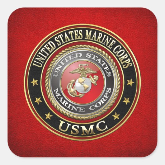 USMC Emblem [Special Edition] [3D] Vierkante Sticker (Voorkant)