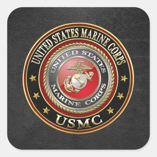 USMC Emblem [Special Edition] [3D] Vierkante Sticker (Voorkant)