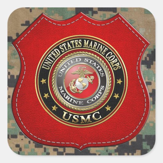 USMC Emblem [Special Edition] [3D] Vierkante Sticker (Voorkant)