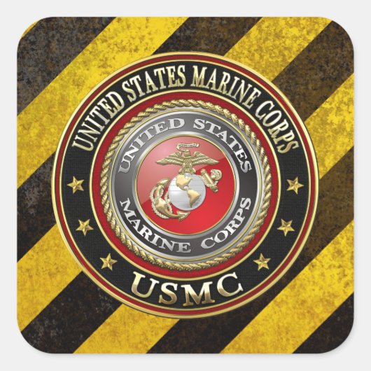 USMC Emblem [Special Edition] [3D] Vierkante Sticker (Voorkant)