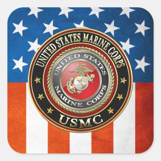USMC Emblem [Special Edition] [3D] Vierkante Sticker (Voorkant)