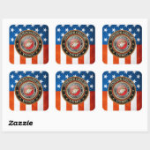 USMC Emblem [Special Edition] [3D] Vierkante Sticker (Vel)