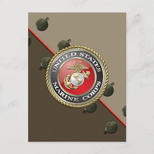USMC Emblem & Uniform [3D] Briefkaart (Voorkant)