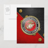 USMC Emblem & Uniform [3D] Briefkaart (Voorkant / Achterkant)