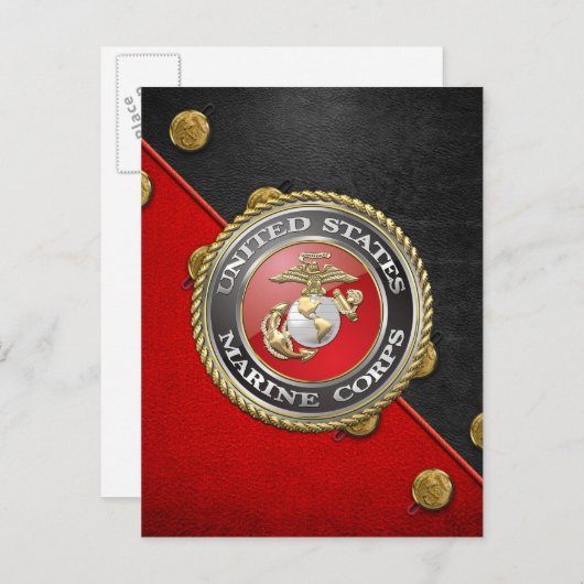 USMC Emblem & Uniform [3D] Briefkaart (Voorkant / Achterkant)
