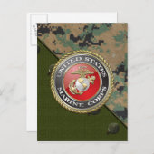 USMC Emblem & Uniform [3D] Briefkaart (Voorkant / Achterkant)