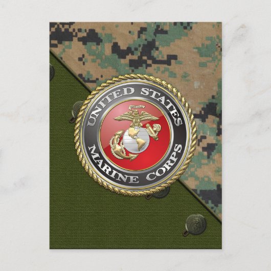 USMC Emblem & Uniform [3D] Briefkaart (Voorkant)