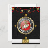 USMC Emblem & Uniform [3D] Briefkaart (Voorkant / Achterkant)