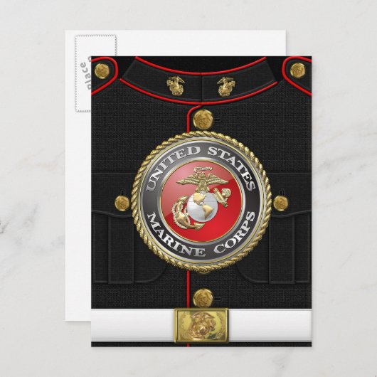 USMC Emblem & Uniform [3D] Briefkaart (Voorkant / Achterkant)
