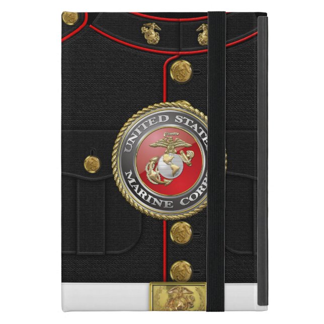 USMC Emblem & Uniform [3D] iPad Mini Hoesje (Voorkant Dicht)