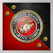 USMC Emblem & Uniform [3D] Poster (Voorkant)