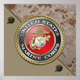 USMC Emblem & Uniform [3D] Poster