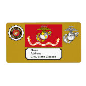USMC Emblem, zegel en vlag Etiket (Voorkant)