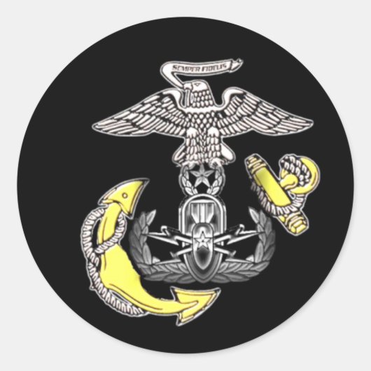 USMC EOD 2 RONDE STICKER (Voorkant)