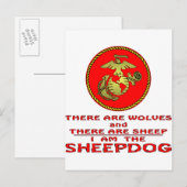 USMC er zijn wolven en er zijn schapen Briefkaart (Voorkant / Achterkant)