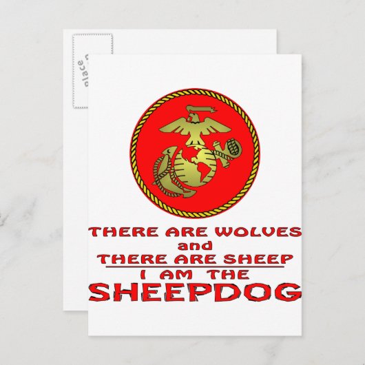 USMC er zijn wolven en er zijn schapen Briefkaart (Voorkant / Achterkant)