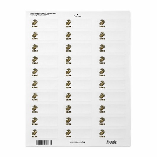 USMC ETIKET (Full Sheet)
