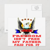 USMC Freedom is niet gratis voor mijn vader. Briefkaart (Voorkant / Achterkant)