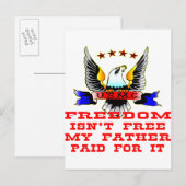 USMC Freedom is niet gratis voor mijn vader. Briefkaart (Voorkant / Achterkant)