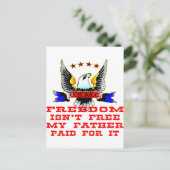 USMC Freedom is niet gratis voor mijn vader. Briefkaart (Staand voorkant)