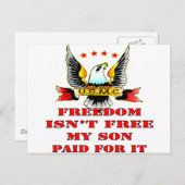 USMC Freedom Isn't Free My Son Paid For It Briefkaart (Voorkant / Achterkant)