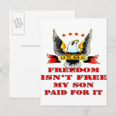 USMC Freedom Isn't Free My Son Paid For It Briefkaart (Voorkant / Achterkant)