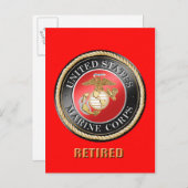 USMC Gepensioneerd Briefkaart (Voorkant / Achterkant)