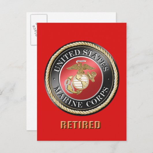 USMC Gepensioneerd Briefkaart (Voorkant / Achterkant)