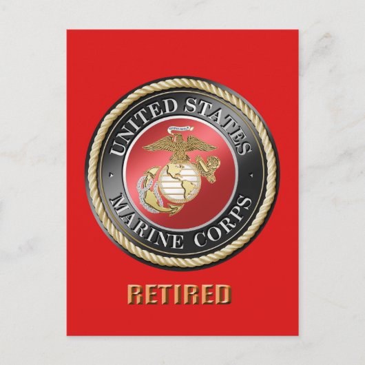 USMC Gepensioneerd Briefkaart (Voorkant)